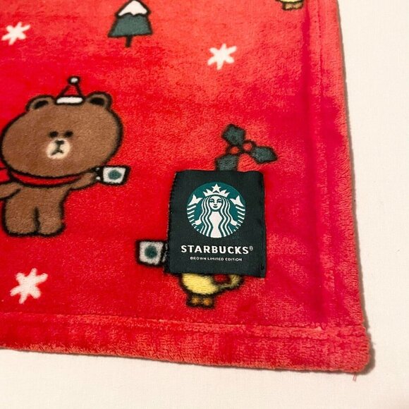 Starbucks Line Friends Brown Limited Edition Holiday Blanket 40 x 26 Inch - Picture 5 of 16